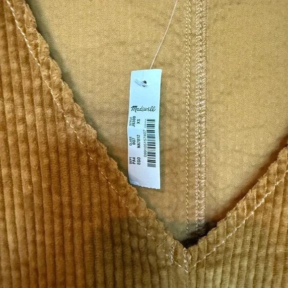 NWT Madewell Oversized Corduroy Button-Accent Mini Dress - Picture 6 of 13